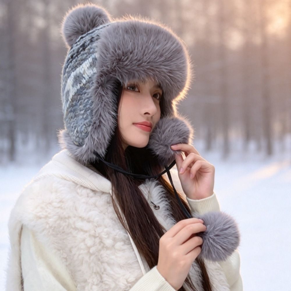 Topi Trapper Rajut Poliester B - Winter Trapper Hat ulasan dan harga