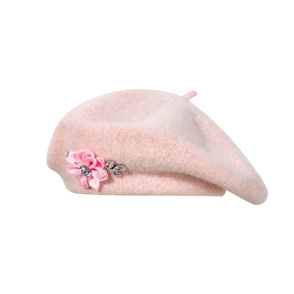 Beret Wol Warna Solid Manis de - Beret French Wool ulasan dan harga